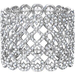 Art Deco Love Knot Stretch Bridal Bracelet - Stunning Austrian Crystal Design